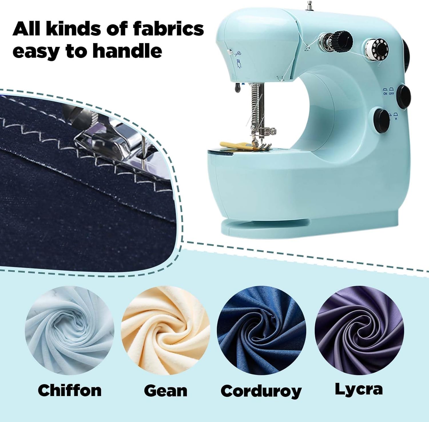 Sewing Machine Kits for Home & School | Beginner-Friendly 2-Speed Mini Machine for DIY Crafts, Household Repairs & Fun Skill-Building with Kids & Adults 301FRJ